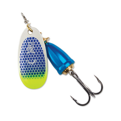 Blue Fox Classic Vibrax Spinner Blue Scale Chartreuse Tip UV